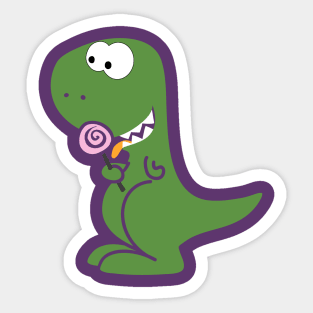 T-rex with sweets Sticker